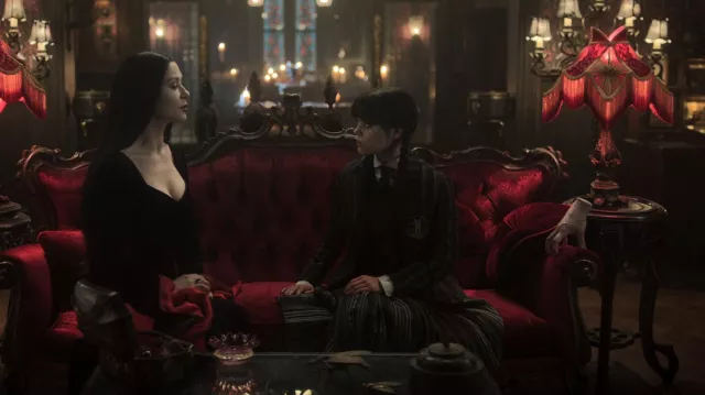 The Addams Family Wednesday Addams Cosplay Costume Wednesday Uniform Halloween Costume Carnival Suit worn by Wednesday Addams / Goody Addams (Jenna Ortega) as seen in Wednesday (S02E01)
