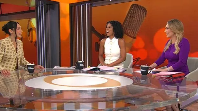 Vestido de manga 3/4 Daphne de Nora Gardner usado por Kelly O'Grady como se ve en CBS Mornings el 8 de agosto de 2025