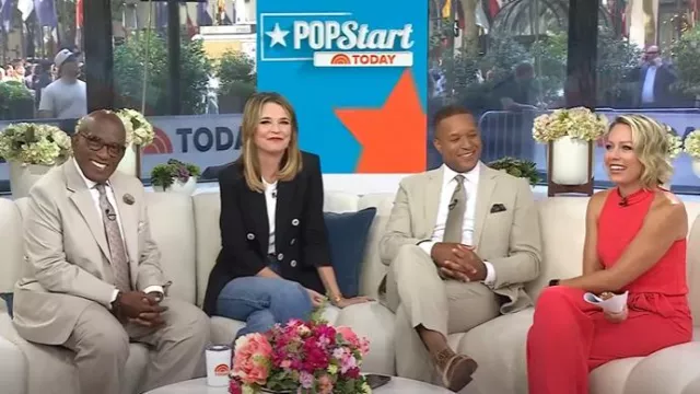 Combinaison sans manches à col volant Vince Camuto portée par Dylan Dreyer comme on le voit dans Today le 8 août 2025