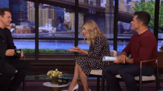 Dolce & Gabbana Polka Dot Cady Sheath Dress worn by Kelly Ripa as seen in LIVE with Kelly and Mark on August 11, 2025
