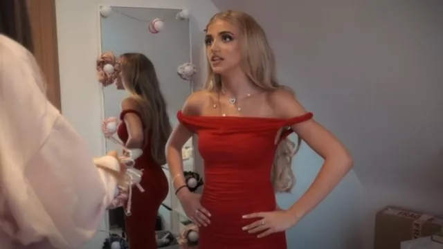 Club L London Lita Red Twisted Asymmetric Maxi Dress worn by Princess Andre  as seen in The Princess Diaries (S01E01) | Spotern