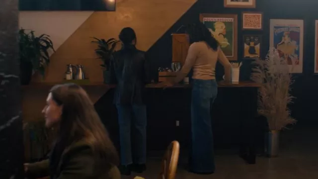 Windsor Denim Bri High-Rise Lace-Up Flare Jeans worn by Suzette Deveraux (Felicia Robinson) as seen in Providence Falls (S01E01)