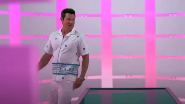 Wax London Relaxed Cotton Linen Embroidered Shirt worn by Nick Lachey as seen in Perfect Match (S03E05)