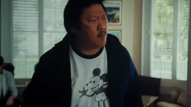 Vintage Mikey Mouse Ringer T-Shirt worn by Marcus (Benedict Wong) in Weapons
