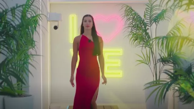 Vestido largo con paneles de un solo hombro Shona Joy Amina usado por Yasmin Pettet como se ve en Love Island (S12E57)