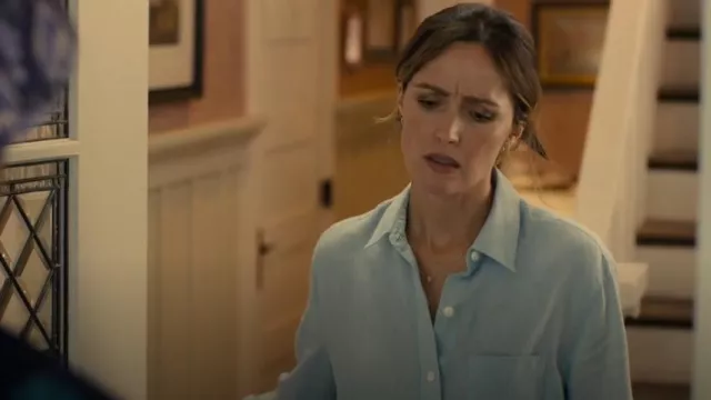 Camisa de lino Maxine de Rag & Bone usada por Sylvia (Rose Byrne) como se ve en Platonic (S02E03)
