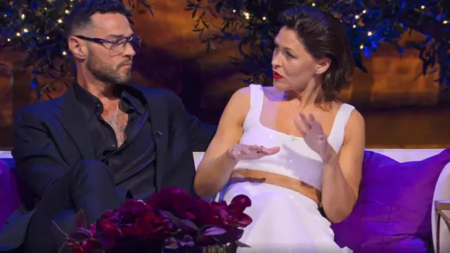 Galvan Bridal Beating Heart Maxi Jupe à paillettes portée par Emma Willis comme on le voit dans Love Is Blind : UK (S01E12)