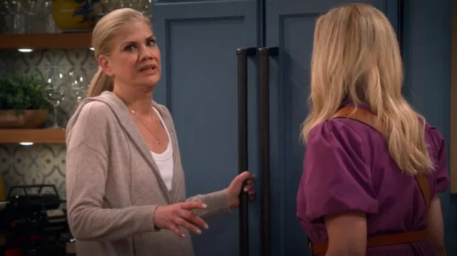 Charter Club Cashmere Zip Hoodie worn by Carol (Kristen Johnston) as seen in Leanne (S01E14)