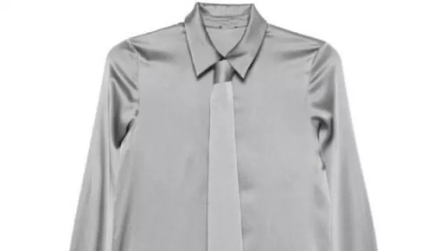 The Young and the Restless Grey Shirt With Neck Tie worn by Amelia Heinle in the YouTube video Happy 20th Anniversary Amelia Heinle!