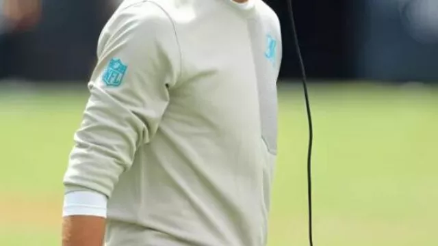 Miami Dolphins UV Coach T-Shirt worn by Mint Green Lean in the YouTube video Coach Mike McDaniel meets with the media | Miami Dolphins