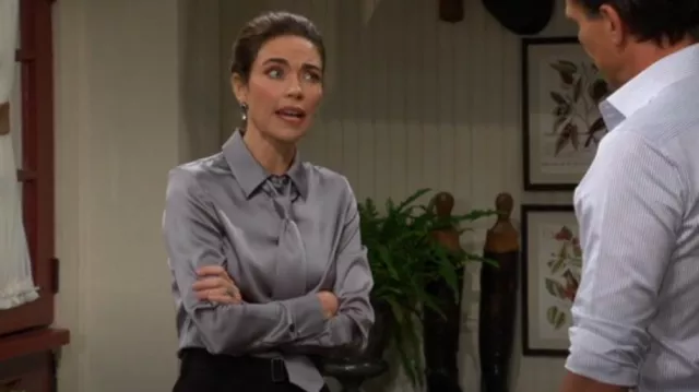Alice + Olivia Brady Shirt worn by Victoria Newman (Amelia Heinle) as seen in The Young and the Restless on August 15, 2025
