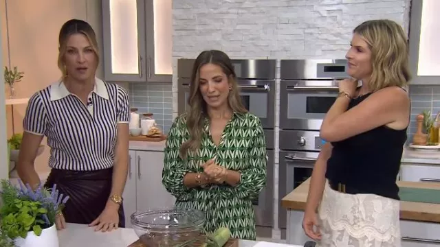 Zara Geometric Print Dress worn by Laura Vitale as seen in Today with Jenna & Friends on August 14, 2025