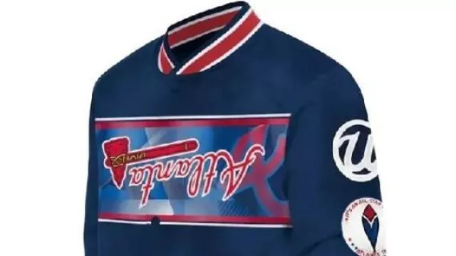 Atlanta Braves Usher x New Era Varsity Jacket worn by Ben Shelton in Alpha Industries x New Era
