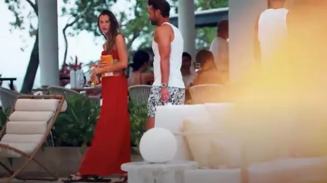 Arcina Ori Juliette Skirt in Red worn by Allyshia Gupta as seen in Bachelor in Paradise (S10E08)