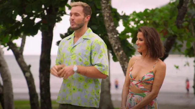 Chemise de parade Marni Blue & Green portée par Colton Underwood comme on le voit dans Are You My First ? (S01E01)