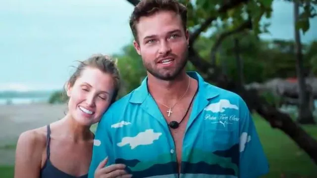 Puma Men's Blue WM Phoenix Open Print MATTR Button-Up Shirt worn by Sean McLaughlin as seen in Bachelor in Paradise (S10E08)