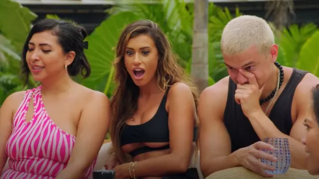 MBM Swim Black Cut Out Bikini Top worn by Rachael as seen in Are You My First? (S01E02)