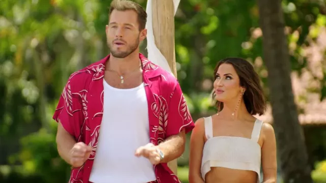Nonchalant Label White Sequin Crop Tank Top worn by Kaitlyn Bristowe as seen in Are You My First? (S01E02)