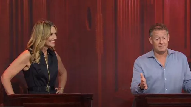 L’Agence Kylo Robe-chemise ceinturée portée par Savannah Guthrie comme on le voit dans Today le 19 août 2025