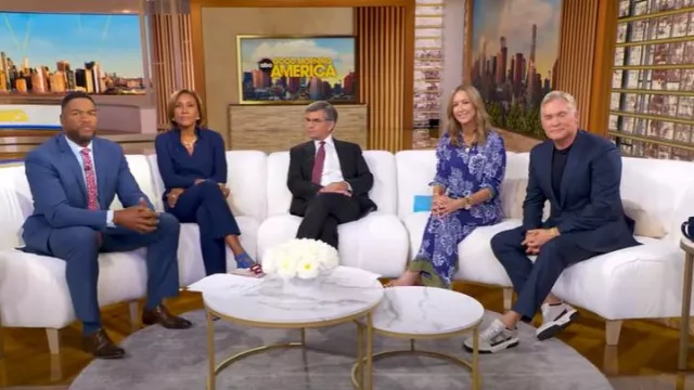 Chiara Boni La Petite Robe Atena Slim Shirt portée par Robin Roberts comme on le voit dans Good Morning America le 19 août 2025