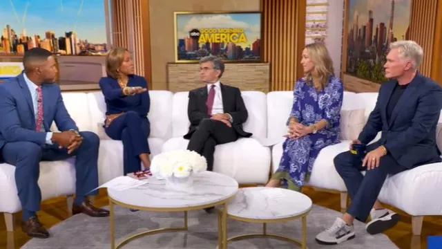 Pantalon Chiara Boni La Petite Robe Nuccia porté par Robin Roberts tel que vu dans Good Morning America le 19 août 2025