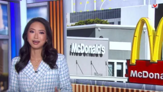 Jason Wu Plaid Print Short Set worn by Jaclyn Lee as seen in Good Morning America on  August 20, 2025