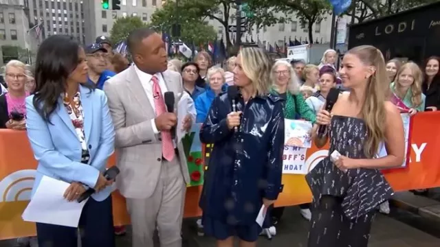 Jane Post Iconic Princess Hooded Rain Coat worn by Dylan Dreyer as seen in Today on August 21, 2025