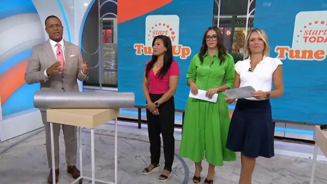Sandalia de alpargata con cuña Sorel Cameron usada por Karena Wu como se ve en Today el 21 de agosto de 2025