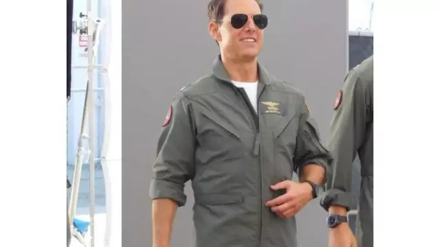 Top Gun Maverick Mono de piloto verde Disfraz usado por como se ve en Top Gun: Maverick