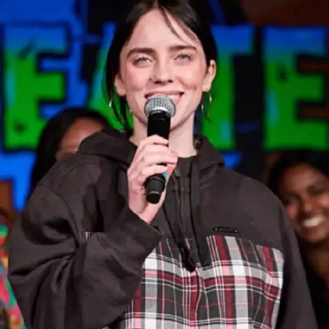 Sudadera con capucha y cremallera a cuadros Berlin OVERHEATED de Billie Eilish en OverHeated