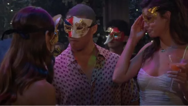 Sandro Rope print shirt in Terra worn by Zende Forrester Dominguez (Delon De Metz) as seen in The Bold and the Beautiful on August 19, 2025