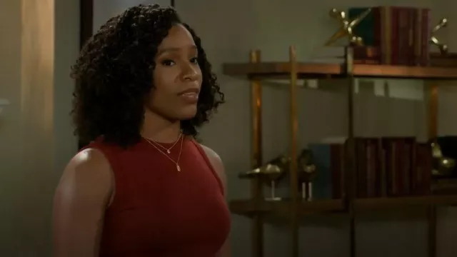 Flore Flore Esme Tank in Syrah worn by Naomi Hamilton Hawthorne (Arielle Prepetit) as seen in Beyond the Gates (S01E106)