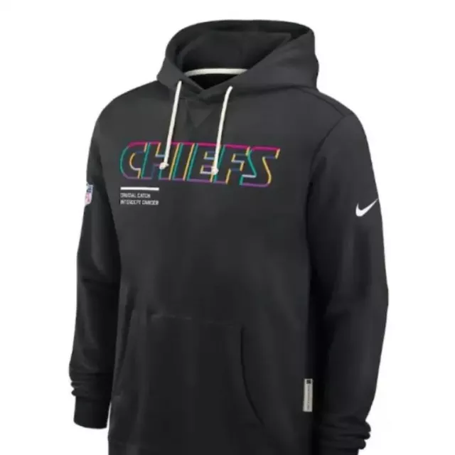 Kansas City Chiefs Sudadera con capucha Dri-Fit Crucial Catch Sideline negra 2025 (Zach Cohen) en zachcohenfb