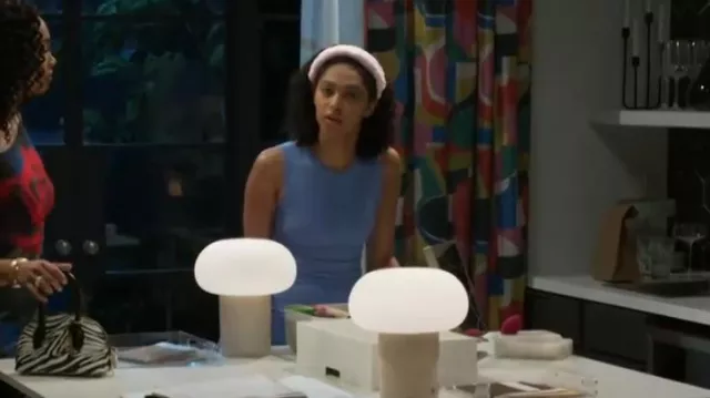 Skims Soft Lounge V-Neck Tank Top in Cielo worn by Kat Richardson (Colby Muhammad) as seen in Beyond the Gates (S01E112)