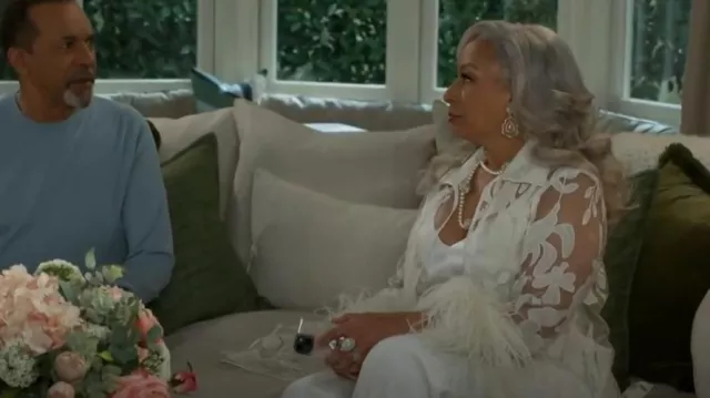 Chicos Travelers™ Collection Mesh Appliqué Jacket worn by Anita Dupree (Tamara Tunie) as seen in Beyond the Gates (S01E115)