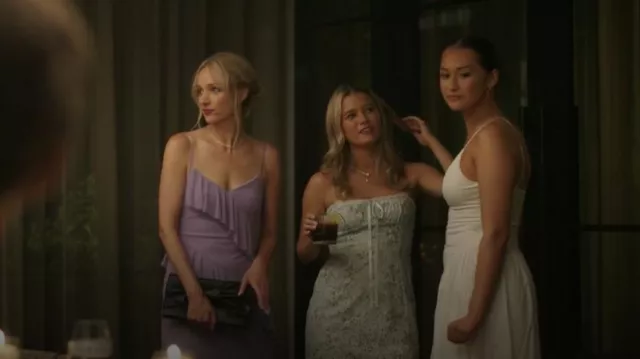 Emerald Sundae Juniors' Asymmetric-Ruffle Lace-Up-Back Gown worn by Lucinda Jewel (Kristen Connolly) as seen in The Summer I Turned Pretty (S03E08)