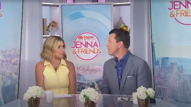 Veronica Beard Gilet à boutons Orlinda porté par Jenna Bush Hager comme on le voit dans Today with Jenna & Friends le 26 août 2025