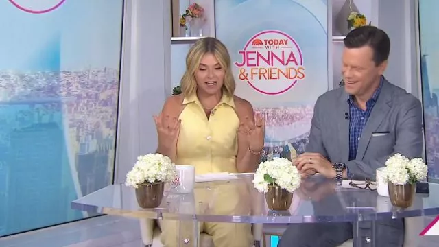 Pantalon Veronica Beard Komi porté par Jenna Bush Hager comme on le voit dans Today with Jenna & Friends le 26 août 2025