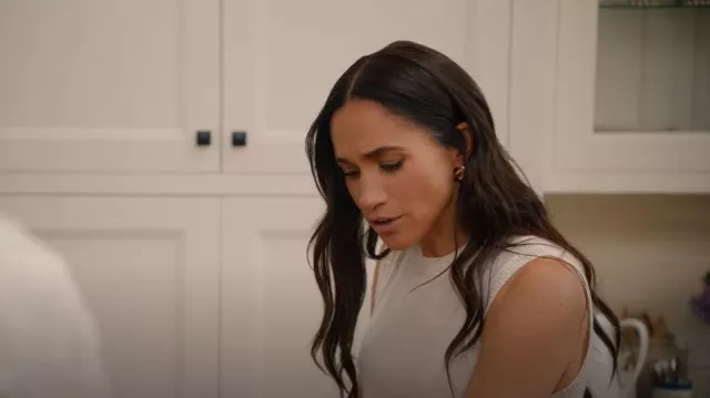 Anine Bing Double Knot Drop Earrings worn by Meghan Markle as seen in With Love, Meghan (S01E05)
