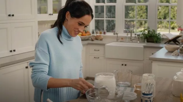 Eileen Fisher Turtleneck Merino Wool Sweater worn by Meghan Markle as seen in With Love, Meghan (S02E02)