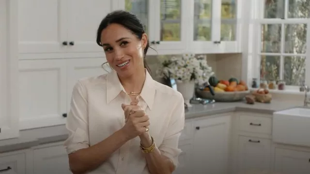 Cartier Juste un Clou Torque Necklace worn by Meghan Markle as seen in With Love, Meghan (S02E05)
