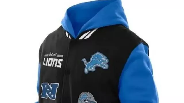 New Era Detroit Lions Black Hoodie Jacket worn by Daisuke Matsuzaka in Detroit Lions Fans React to Micah Parson Trade to the Packers