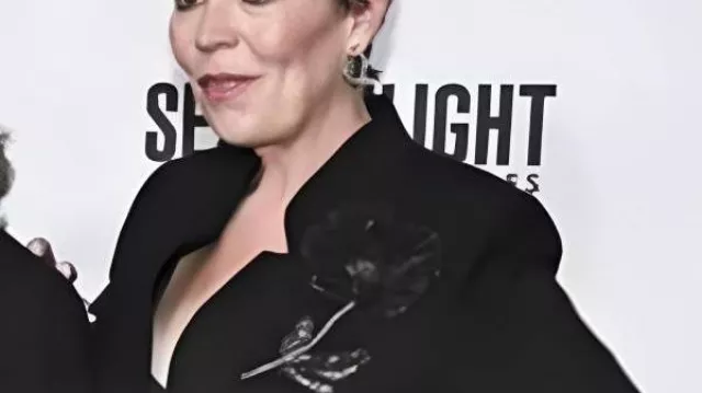 Good Morning America 2025 Olivia Colman Embellished Flower Blazer