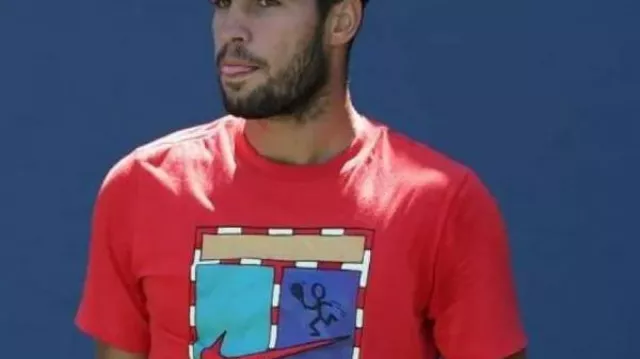 US Open Red T-Shirt worn by Carlos Alcaraz in Carlos Alcaraz Press Conference | 2025 US Open Round 4