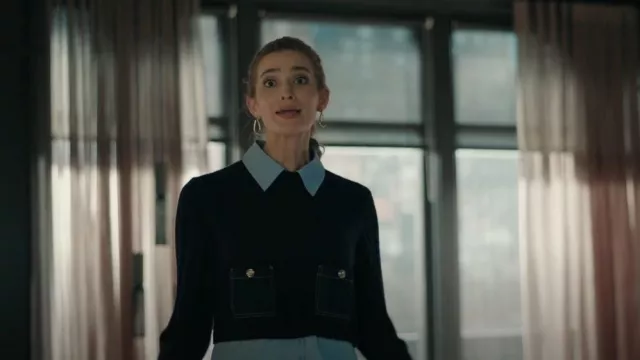 Suéter de Sandro Juno usado por Ingrid Bannerman (Allegra Rose Edwards) como se ve en Upload (S04E01)