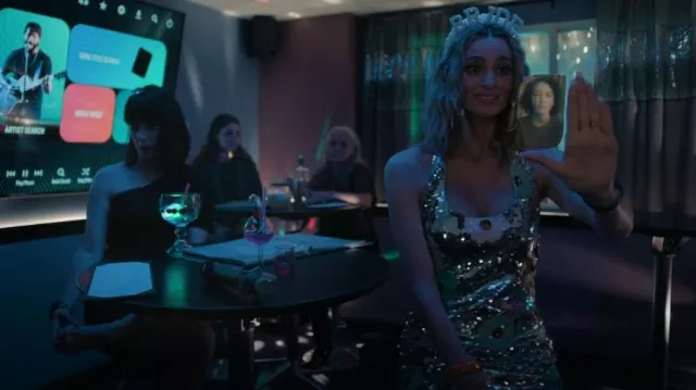 Lovers + Friends Mia Embellished Mini Dress worn by Ingrid Bannerman (Allegra Rose Edwards) as seen in Upload (S04E01)