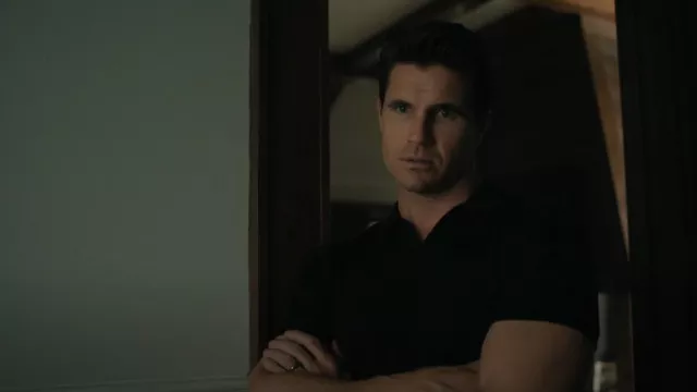 Reiss Duchie Merino Wool Open Collar Polo Shirt worn by Nathan Brown (Robbie Amell) as seen in Upload (S04E02)