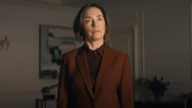 Theory Etiennette B Good Wool Suit Jacket worn by Samantha 'Sinatra' Redmond (Julianne Nicholson) as seen in Paradise (S01E03)