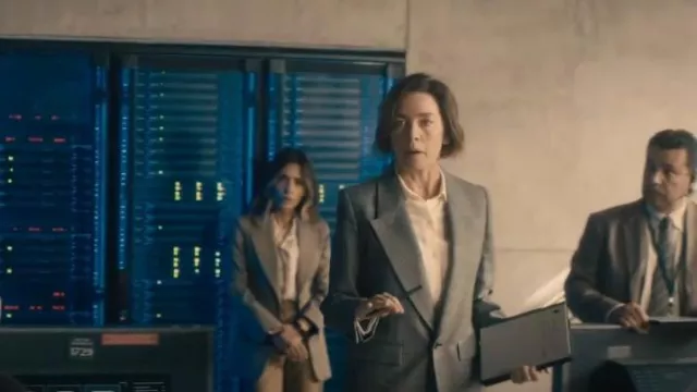 Saint Laurent Single Breast Wool Jacket worn by Samantha 'Sinatra' Redmond (Julianne Nicholson) as seen in Paradise (S01E08)