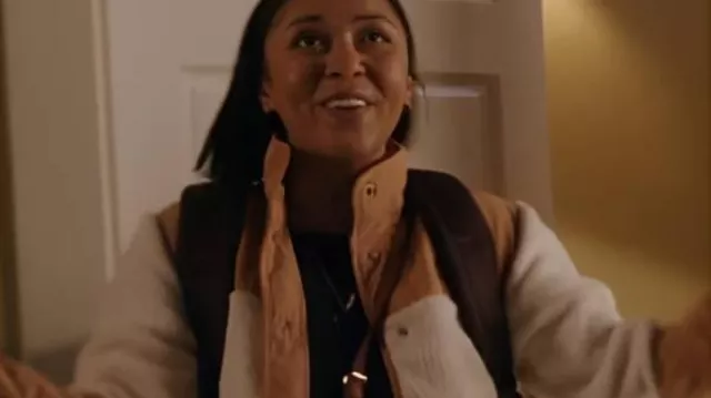 My Life With The Walter Boys S2 White & Tan Sherpa Jacket